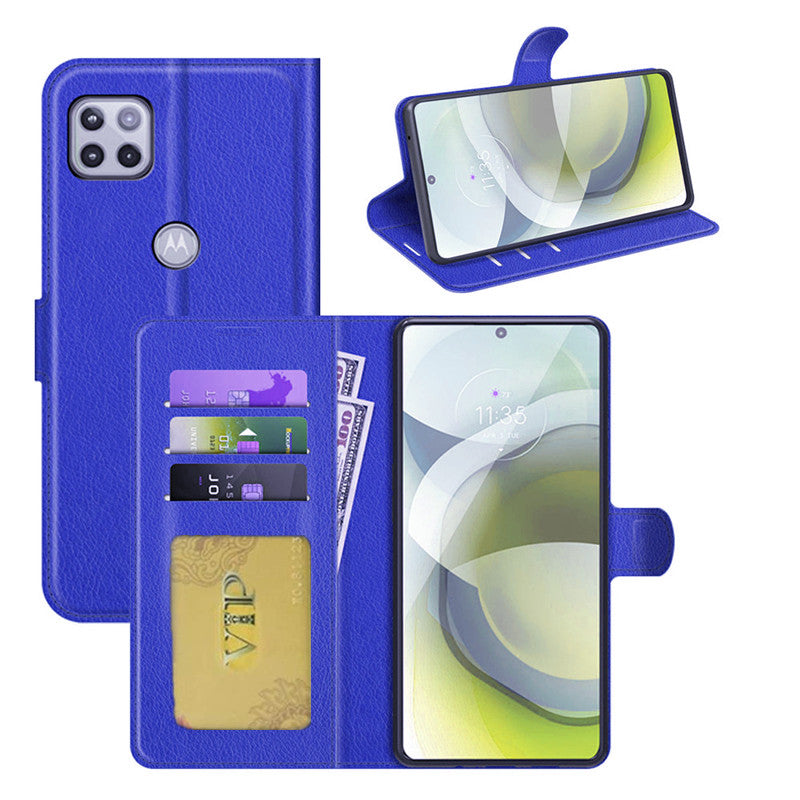 Leather Folio Wallet Case for Motorola Moto One 5G Ace Leather Folio Wallet Case for Motorola Moto One 5G Ace